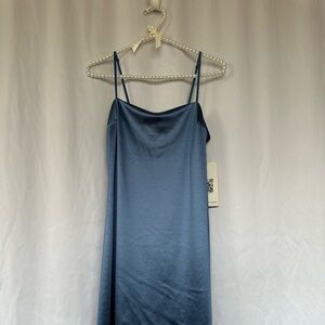 Dry Goods satin slip blue mini dress size: Large